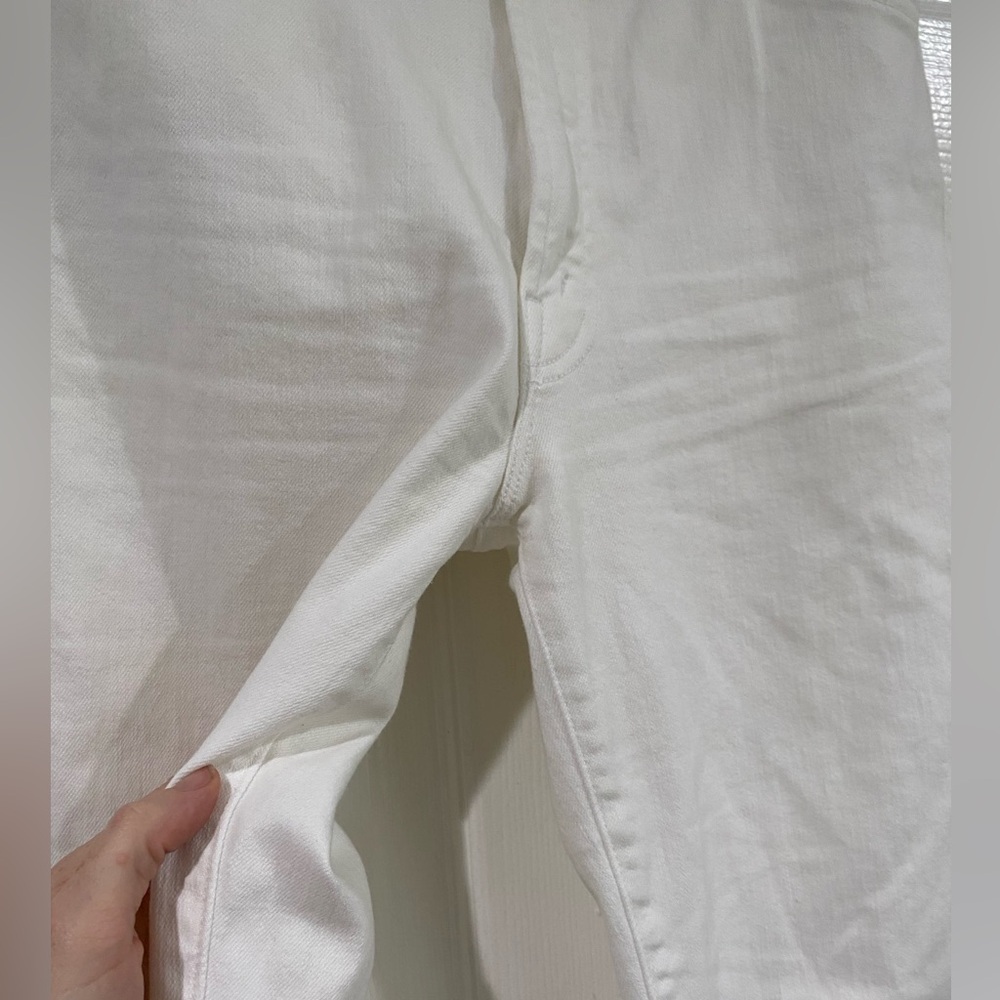 MOTHER The Hustler Ankle Fray In Fairest Of Them All White High Rise Jeans 30 - Picture 6 of 15